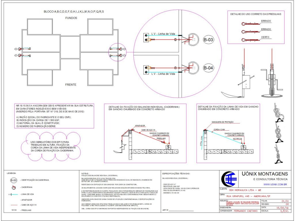 Serviços de Ancoragem Predial 15 Projeto de cadeirinha de pintura